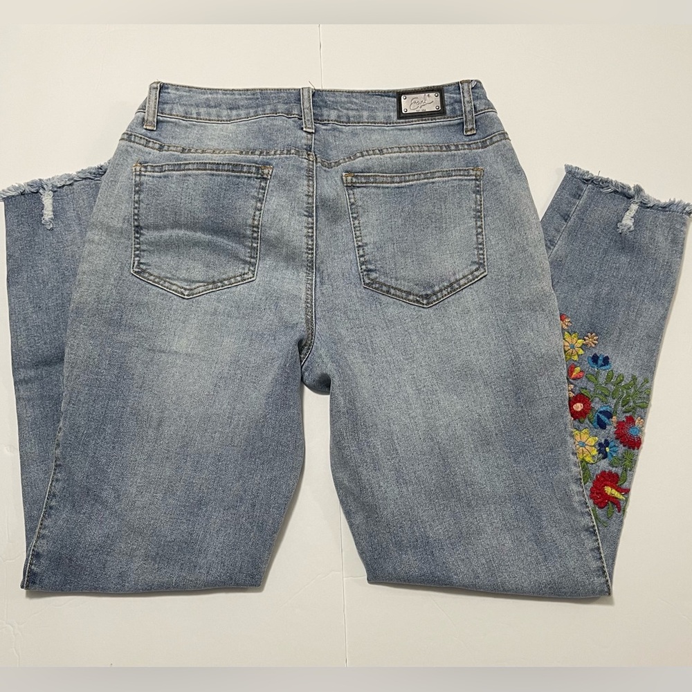 Earl Jeans Embroidered Ankle Skinny Denim Jeans Pant Sz 8 - Picture 17 of 17